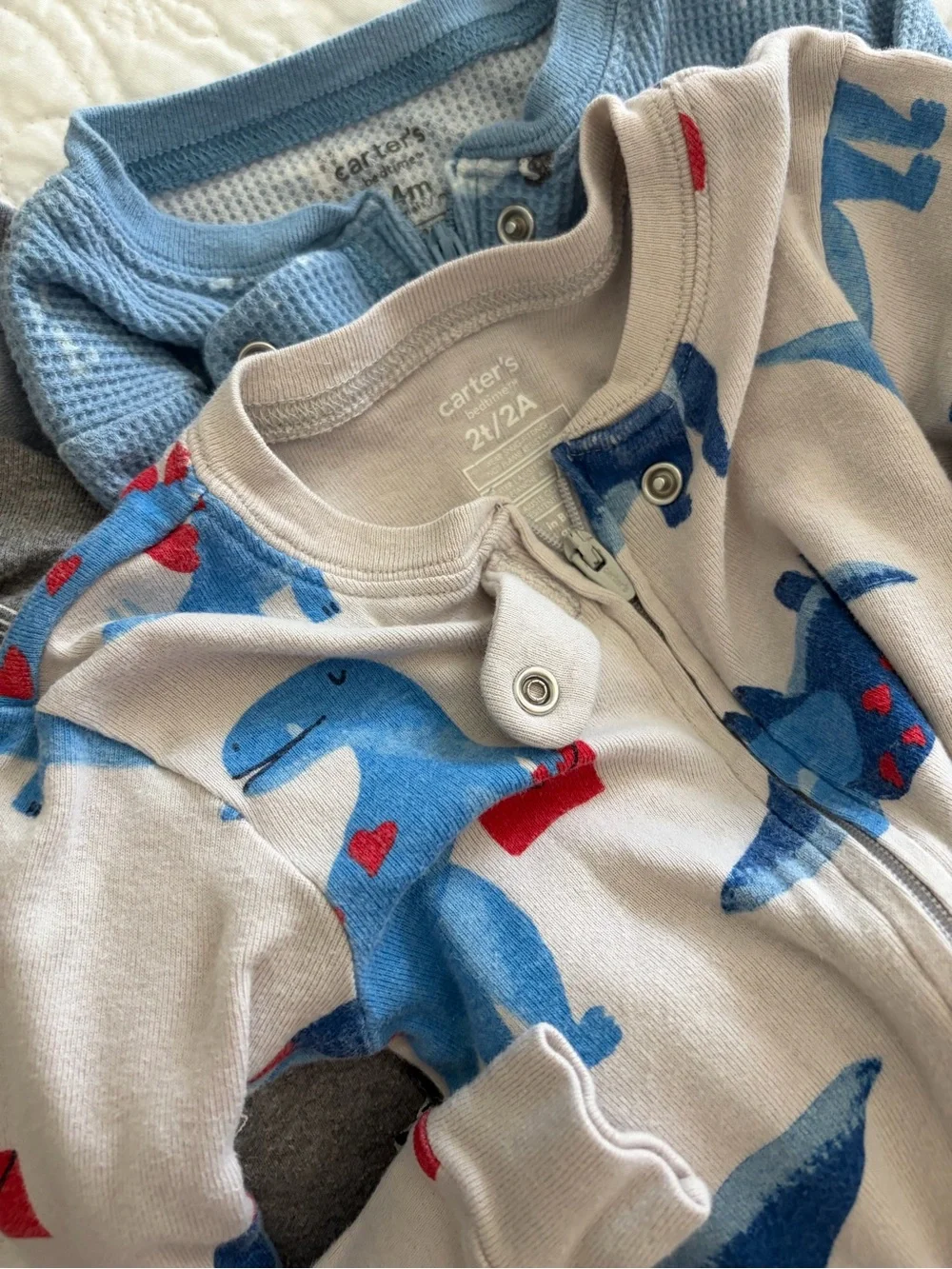 Baby Footed Sleepers - Blue & Gray Animal Prints (4-Pack)